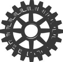 Silhouette Cogwheel machine gear black color only vector