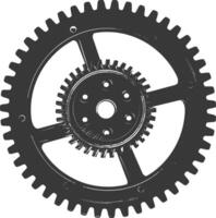 Silhouette Cogwheel machine gear black color only vector