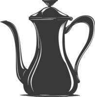 Silhouette coffee pot black color only vector