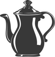 Silhouette coffee pot black color only vector