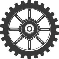 Silhouette Cogwheel machine gear black color only vector