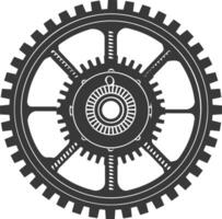 Silhouette Cogwheel machine gear black color only vector