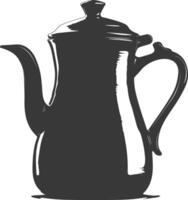 Silhouette coffee pot black color only vector