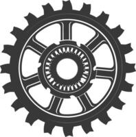 Silhouette Cogwheel machine gear black color only vector