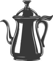 Silhouette coffee pot black color only vector