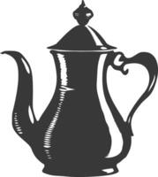 Silhouette coffee pot black color only vector