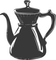 Silhouette coffee pot black color only vector