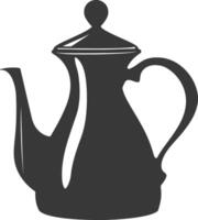 Silhouette coffee pot black color only vector