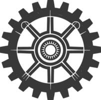 Silhouette Cogwheel machine gear black color only vector