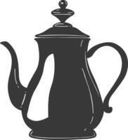 Silhouette coffee pot black color only vector