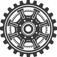 Silhouette Cogwheel machine gear black color only vector