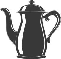 Silhouette coffee pot black color only vector