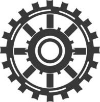 Silhouette Cogwheel machine gear black color only vector