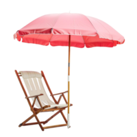 ensolarado escapes de praia guarda-chuvas e cadeiras para seu costeiro cai fora png