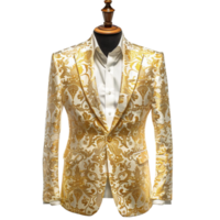 Elegance Redefined White and Gold Blazers for Sophisticated Style png