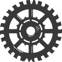 Silhouette Cogwheel machine gear black color only vector