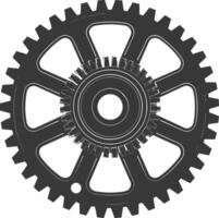 Silhouette Cogwheel machine gear black color only vector