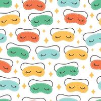 Seamless pattern with cute sleep masks vector