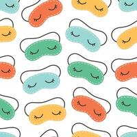 Seamless pattern with cute sleep masks vector