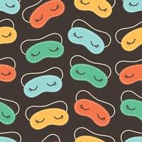 Seamless pattern with cute sleep masks vector