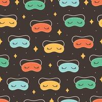 Seamless pattern with cute sleep masks vector