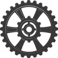 Silhouette Cogwheel machine gear black color only vector