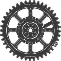 Silhouette Cogwheel machine gear black color only vector