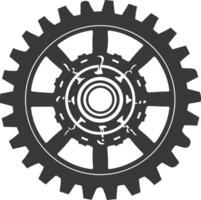 Silhouette Cogwheel machine gear black color only vector
