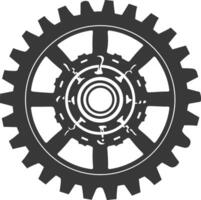 Silhouette Cogwheel machine gear black color only vector