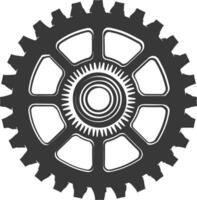 Silhouette Cogwheel machine gear black color only vector
