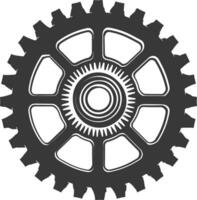 Silhouette Cogwheel machine gear black color only vector