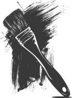 silueta cepillo para pintura negro color solamente vector