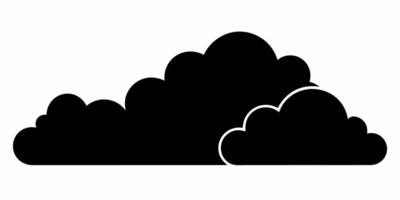 Black Cloud Silhouette, Weather Symbol, Abstract Cloud Shape, Design Concept. Isolated on white background. vector