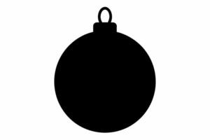 Black and white Christmas ornament isolated on white background. Holiday, decoration, festive season, simple design concept. Black silhouette of Christmas ball isolated on white background vector