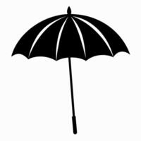 Black umbrella silhouette isolated on white background. Single object, weather protection, simple design, classic style concept. vector