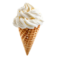 Wanila ice cream in a waffle cone png