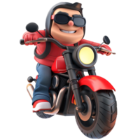 desenho animado personagem equitação uma motocicleta png