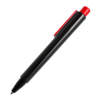 a black pen with a red tip png