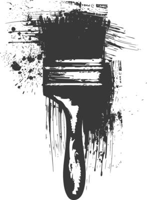 Silhouette brush for painting walls black color only