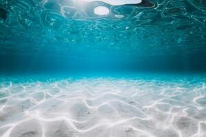 Turquoise ocean with sand underwater in Florida. Ocean background photo