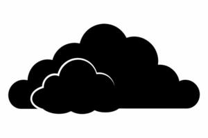 Black Cloud Silhouette, Weather Symbol, Abstract Cloud Shape, Design Concept. Isolated on white background. vector