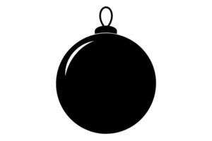 Black and white Christmas ornament isolated on white background. Holiday, decoration, festive season, simple design concept. Black silhouette of Christmas ball isolated on white background vector