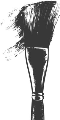 Silhouette brush for painting black color only