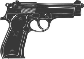 Silhouette bullet gun weapon black color only vector