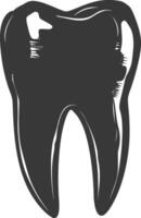 Silhouette Cavity Teeth black color only vector