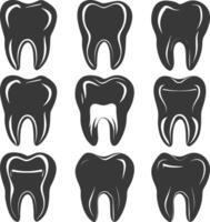 Silhouette Cavity Teeth black color only vector