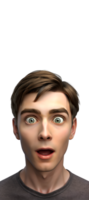 Depict a person with wide eyes, mouth slightly open png