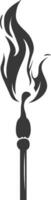 Silhouette burning match black color only vector