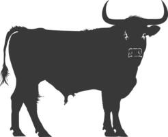 Silhouette bull animal black color only vector