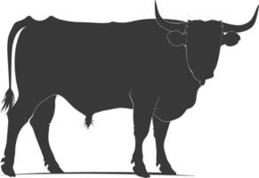 Silhouette bull animal black color only vector